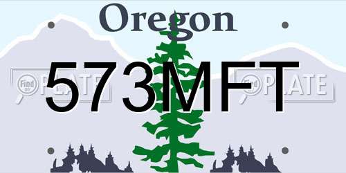 573MFT Oregon License Plate