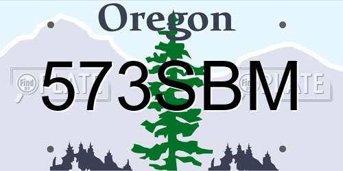 573SBM Oregon License Plate