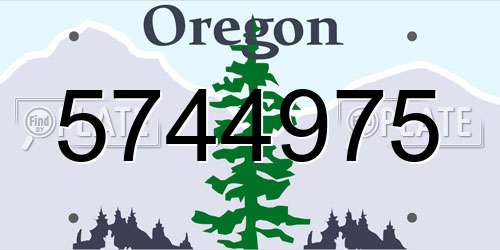 5744975 Oregon License Plate
