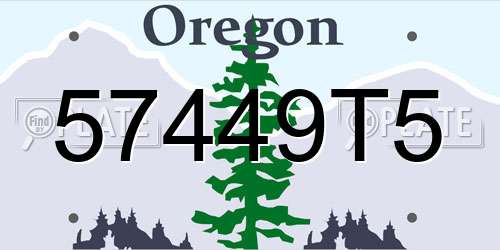 57449T5 Oregon License Plate