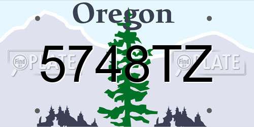 5748TZ Oregon License Plate
