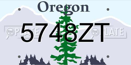 5748ZT Oregon License Plate