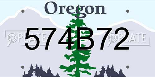 574B72 Oregon License Plate