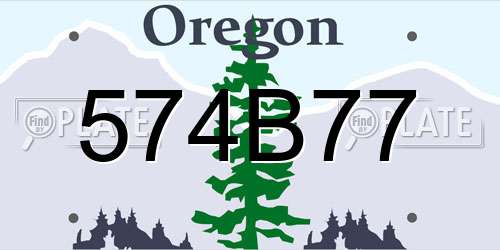 574B77 Oregon License Plate