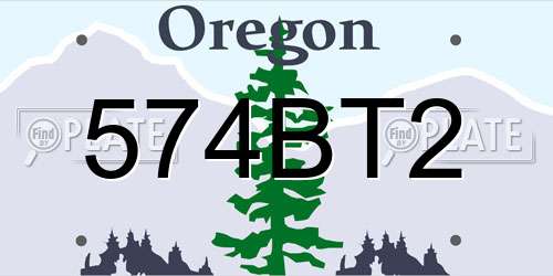 574BT2 Oregon License Plate