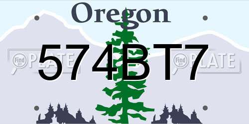 574BT7 Oregon License Plate