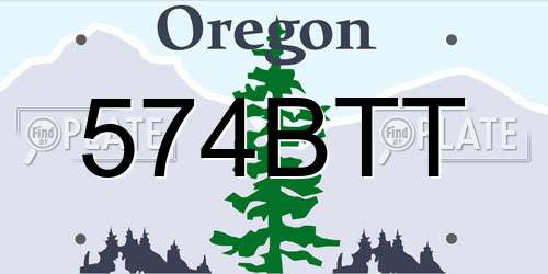 574BTT Oregon License Plate