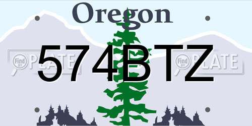 574BTZ Oregon License Plate