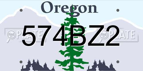 574BZ2 Oregon License Plate