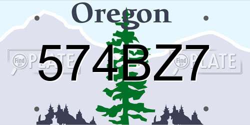 574BZ7 Oregon License Plate