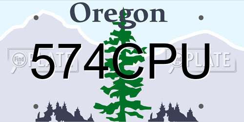574CPU Oregon License Plate