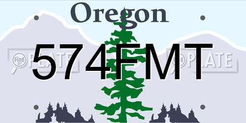 574FMT Oregon License Plate