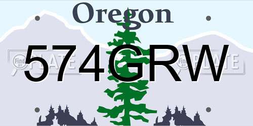 574GRW Oregon License Plate