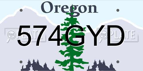 574GYD Oregon License Plate