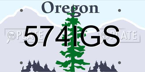 574IGS Oregon License Plate