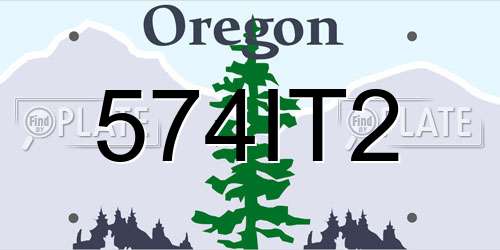 574IT2 Oregon License Plate
