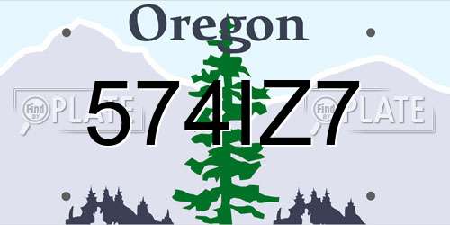 574IZ7 Oregon License Plate