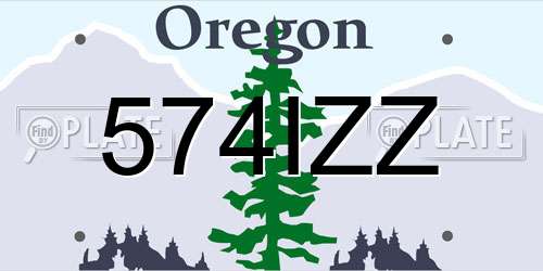 574IZZ Oregon License Plate