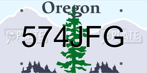 574JFG Oregon License Plate