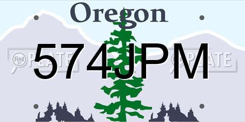 574JPM Oregon License Plate