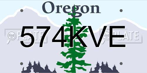 574KVE Oregon License Plate