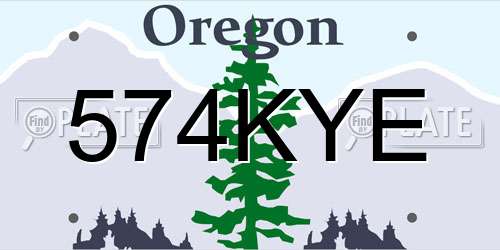 574KYE Oregon License Plate