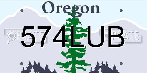 574LUB Oregon License Plate