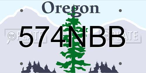 574NBB Oregon License Plate