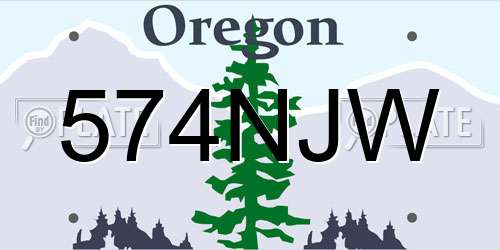 574NJW Oregon License Plate