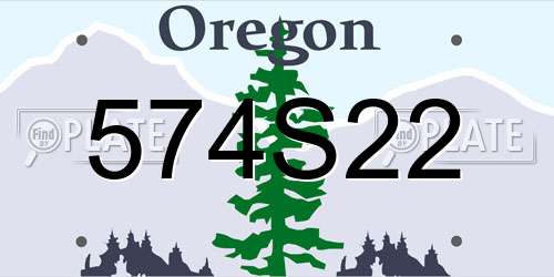 574S22 Oregon License Plate
