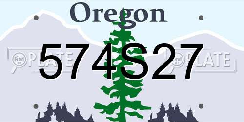 574S27 Oregon License Plate
