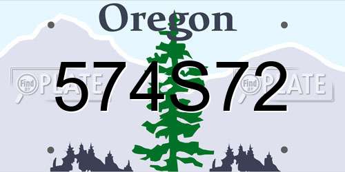 574S72 Oregon License Plate