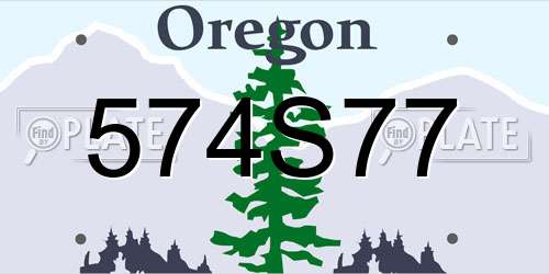 574S77 Oregon License Plate