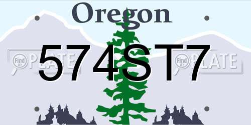 574ST7 Oregon License Plate