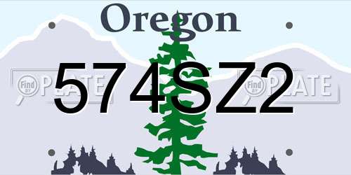 574SZ2 Oregon License Plate