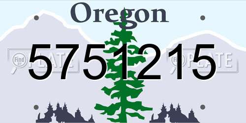 5751215 Oregon License Plate