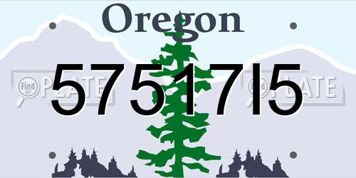 57517I5 Oregon License Plate