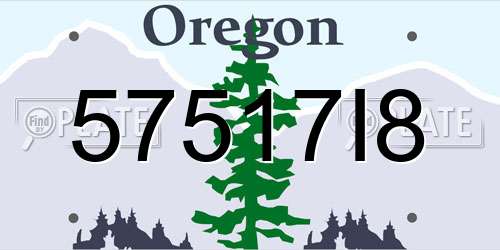 57517I8 Oregon License Plate