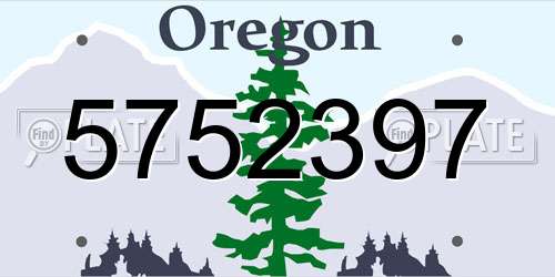 5752397 Oregon License Plate