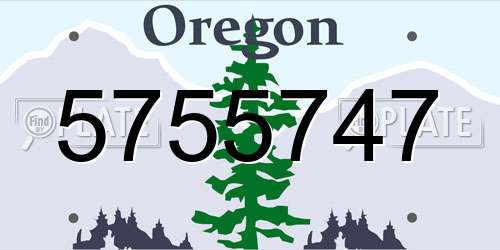 5755747 Oregon License Plate