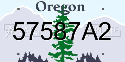 57587A2 Oregon License Plate
