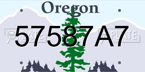 57587A7 Oregon License Plate