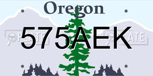 575AEK Oregon License Plate