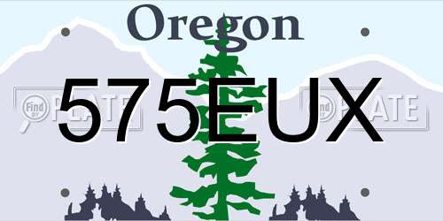 575EUX Oregon License Plate