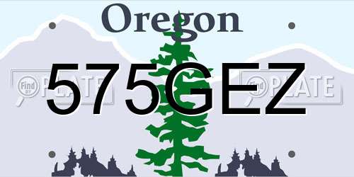 575GEZ Oregon License Plate