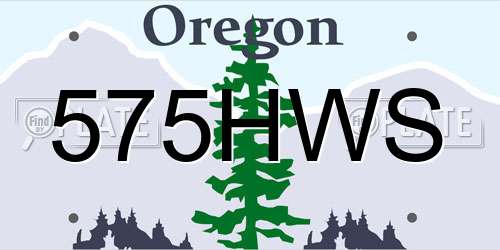 575HWS Oregon License Plate