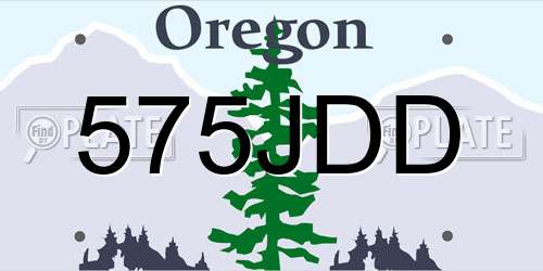 575JDD Oregon License Plate