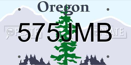 575JMB Oregon License Plate