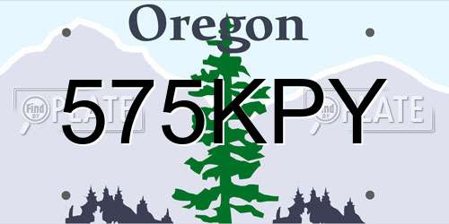 575KPY Oregon License Plate