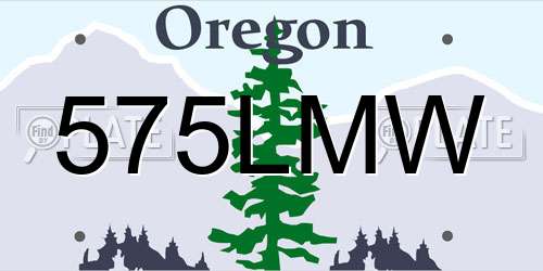 575LMW Oregon License Plate